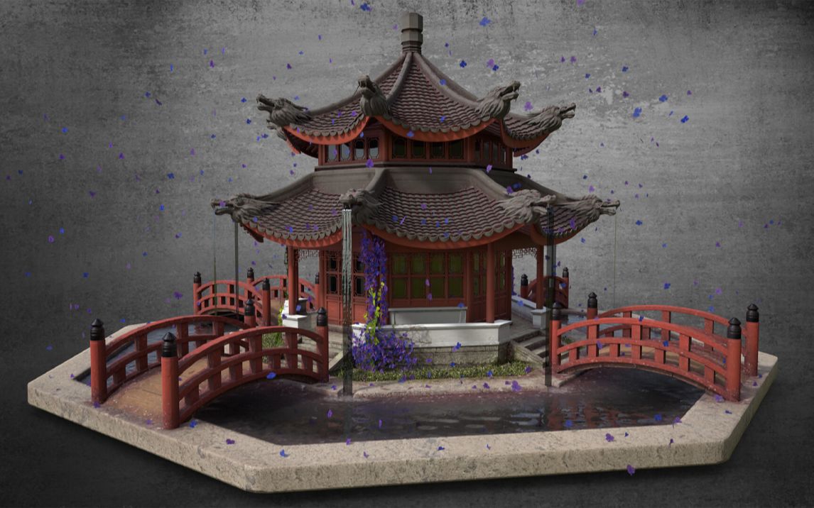 【3dmax建模】写实风格古代建筑模型制作教学