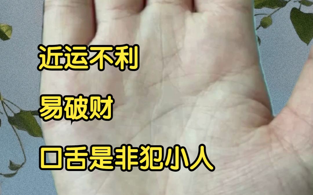 近运不利 易破财 口舌是非犯小人的手相