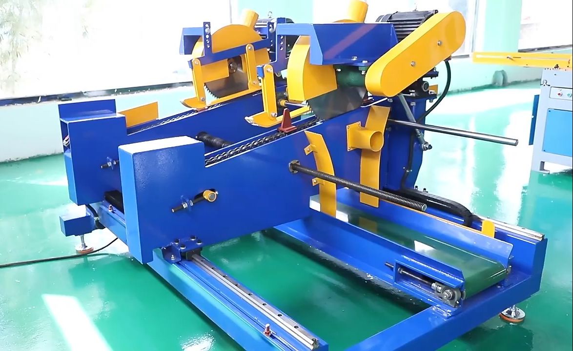 木托盘自动齐头锯双端锯板机 木料平头去边锯