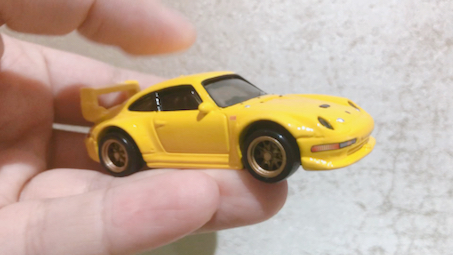 「自改」风火轮 保时捷993 gt2,复刻花园大道黄色涂装