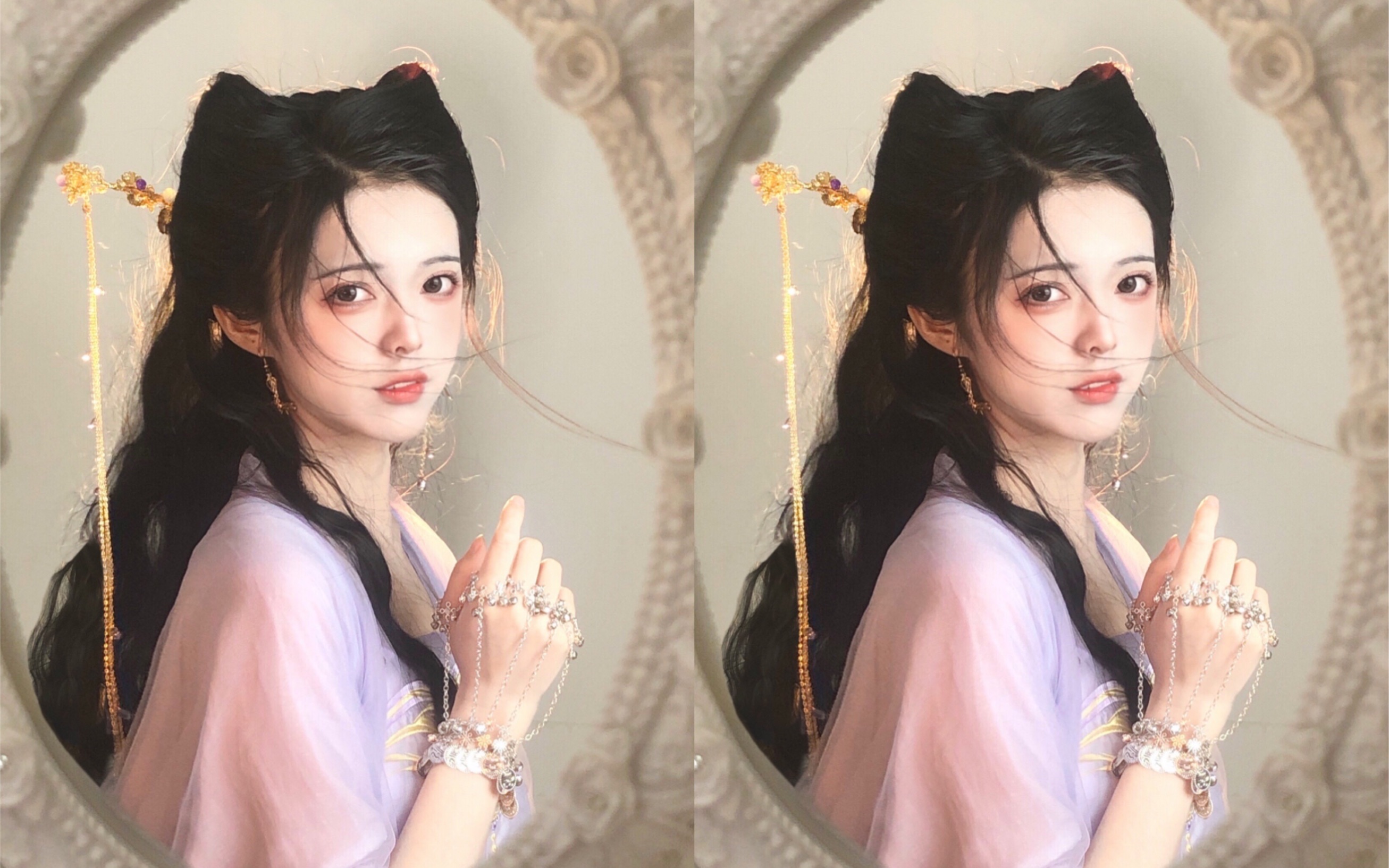 长月烬明小狐狸发型教程两个发包