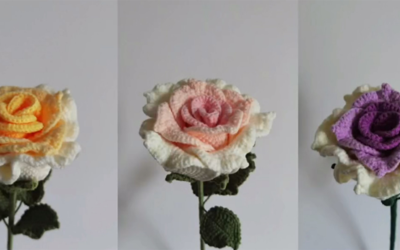 泰国玫瑰花手工钩织教程指路@口折文手作