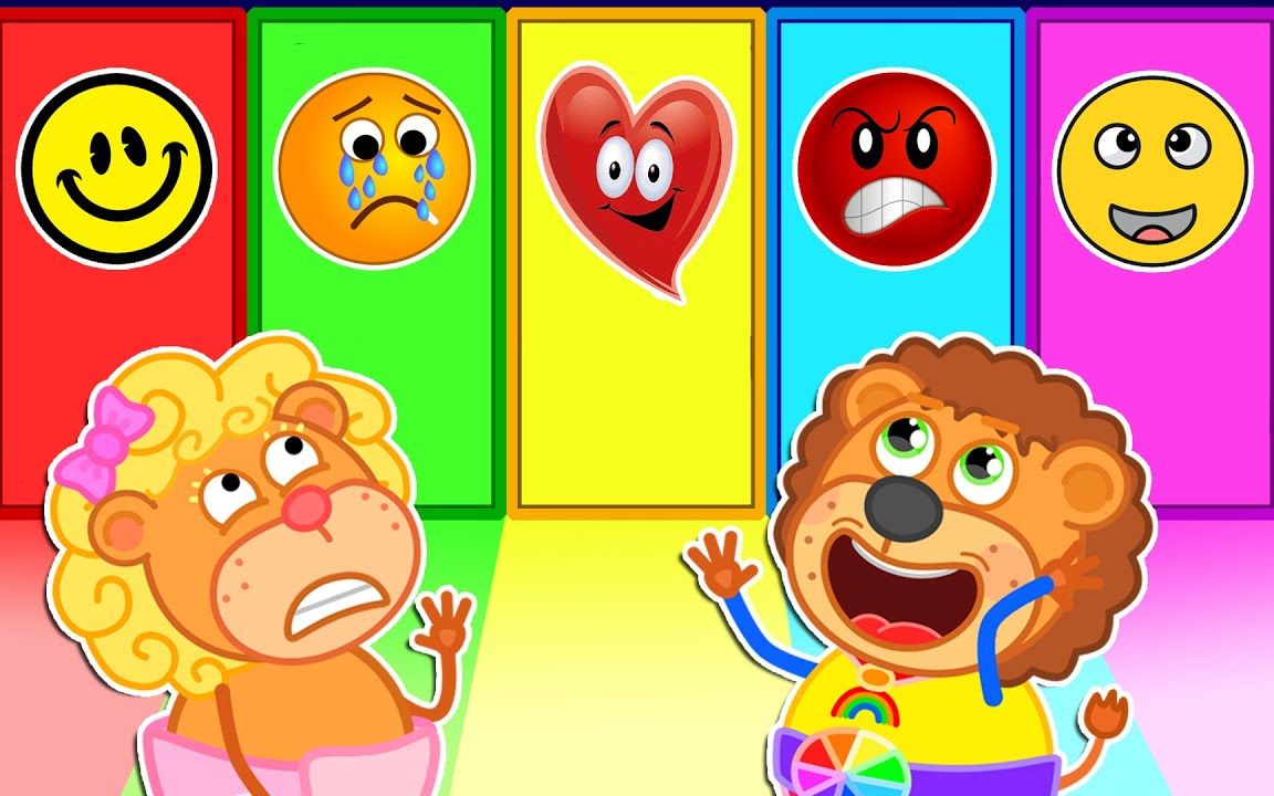 小狮子动画:小狮子不要选择错误的门情绪,有趣的游戏时间与五颜六色的