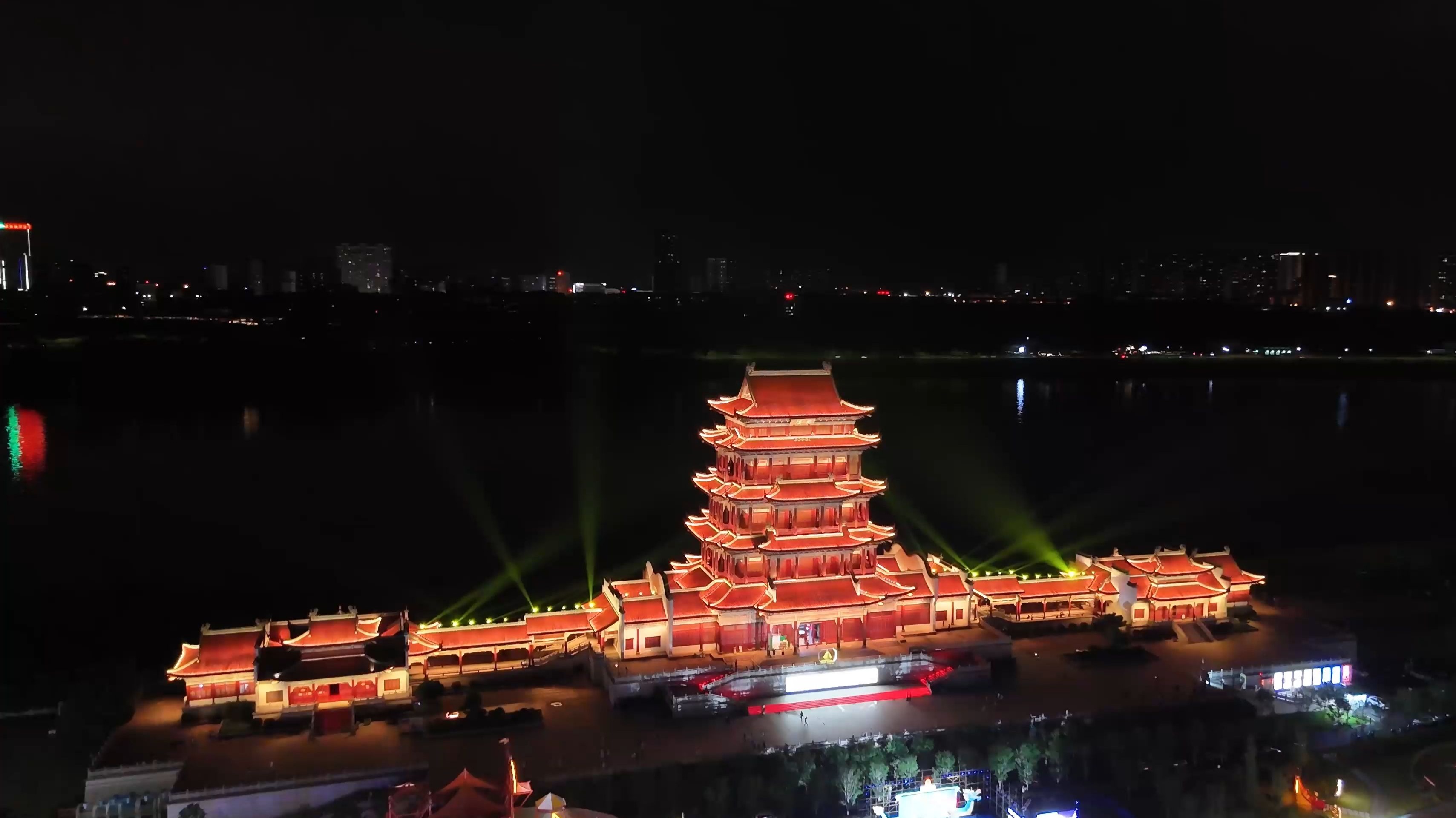 航拍湘潭 万楼夜景