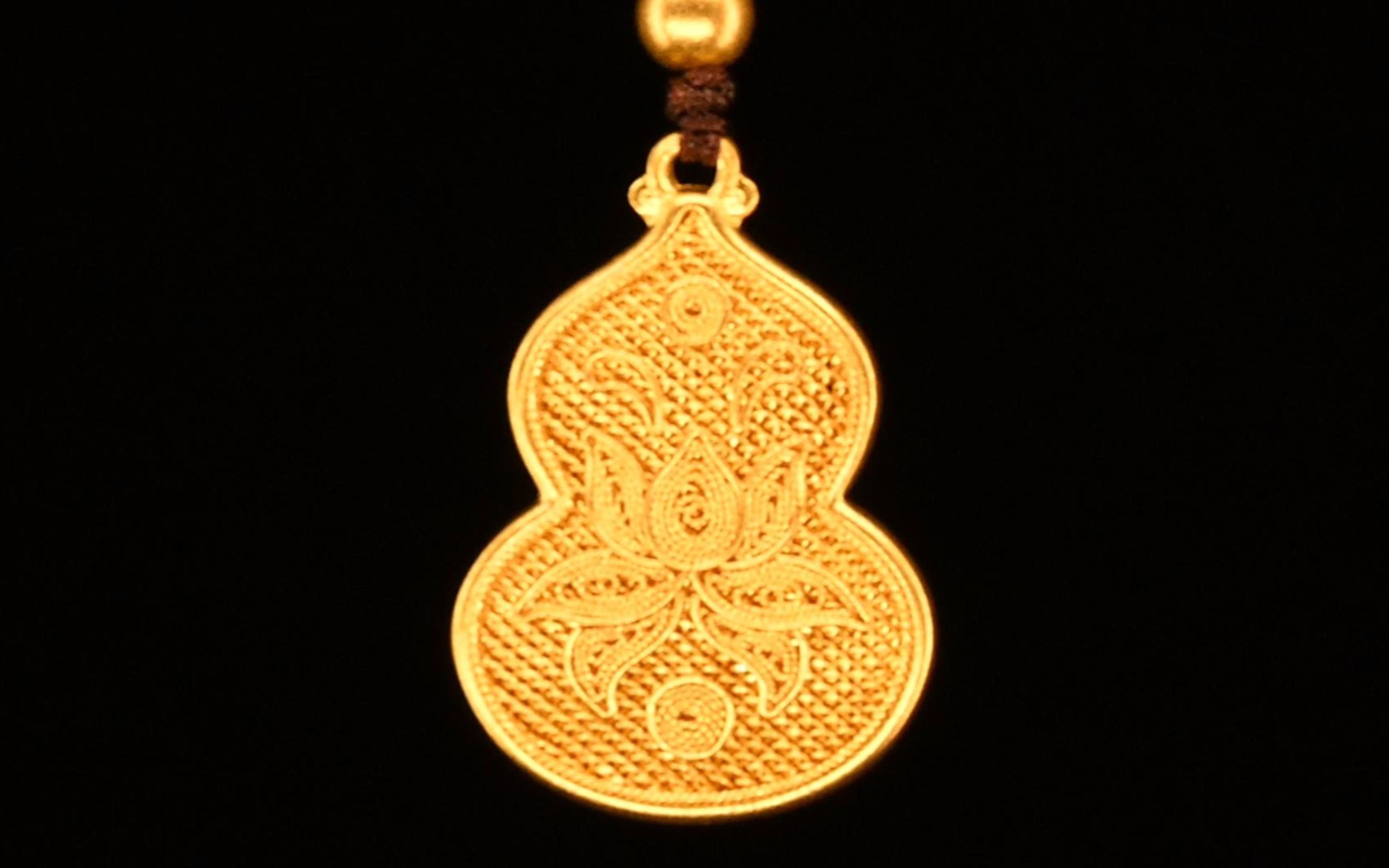 荷荷美美好事莲莲 ,古法手工花丝莲花葫芦吊坠