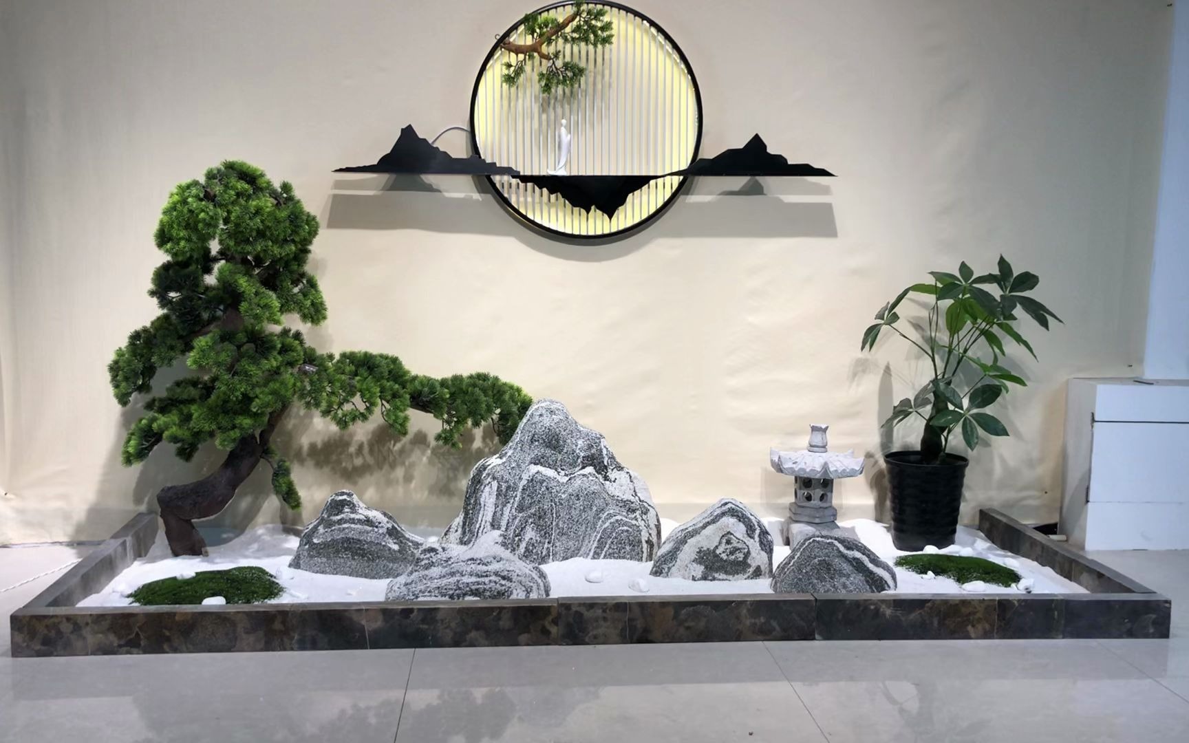 天然雪浪石切片组合摆件