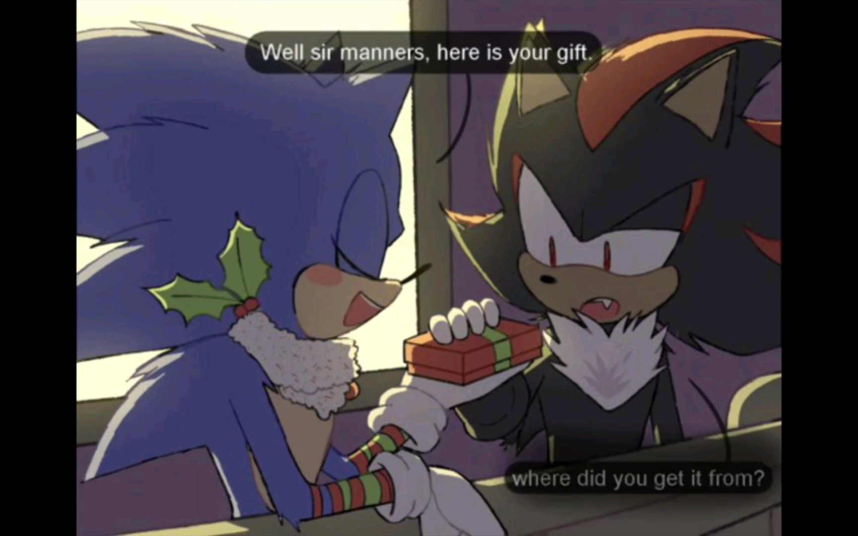 [图]代更―［索尼克同人漫配/Sonadow］Christmas Gift|sonic comic dub