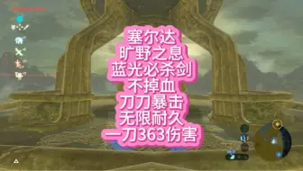 塞尔达旷野之息蓝光必杀剑不掉血刀刀暴击无限耐久一刀363伤害