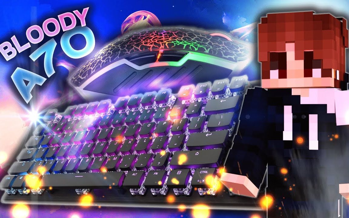 [Panginu]Bloody A70 x Roccat Keyboard鼠标键盘声/好看的材质包/露手 Hypixel Bedwars单机游戏热门视频