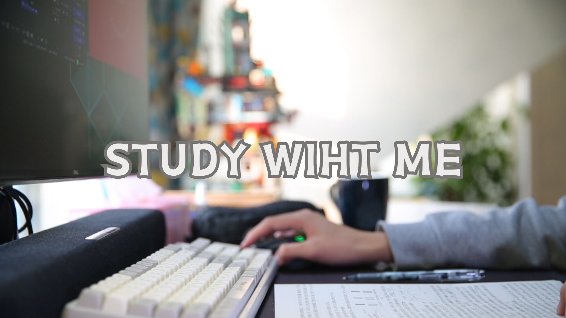 [图]STUDY WITH ME｜2H实时学习｜环境音+雨天白噪｜学习50min+休息10min