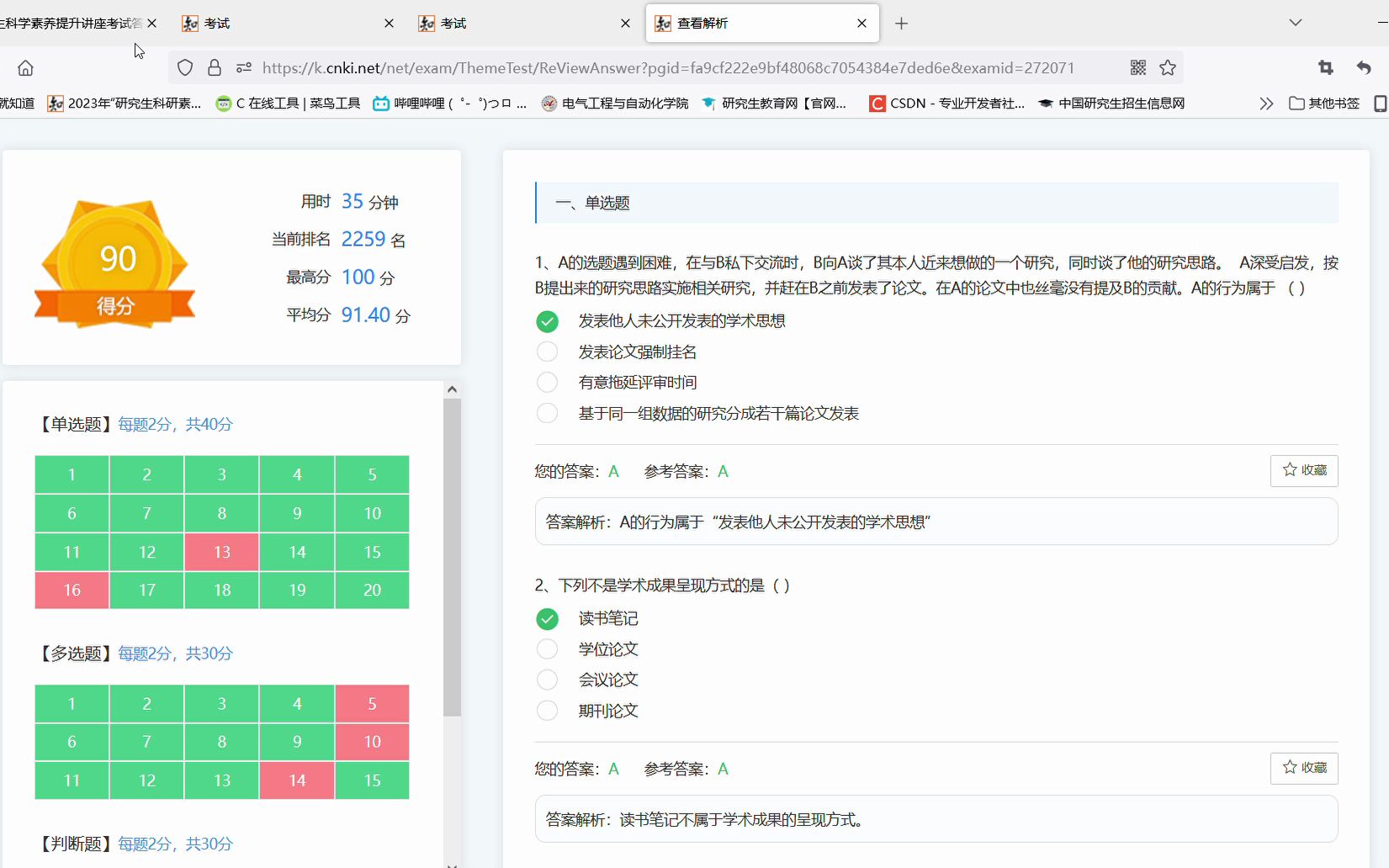 2023研究生科研素养提升测试哔哩哔哩bilibili