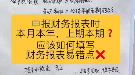 会计实操丨申报财务报表时,本月本年,上期本期金额应该如何填写丨零基础学会计哔哩哔哩bilibili