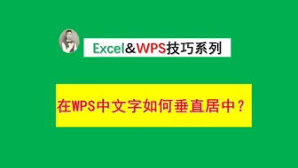 在wps中如何让文字垂直居中？