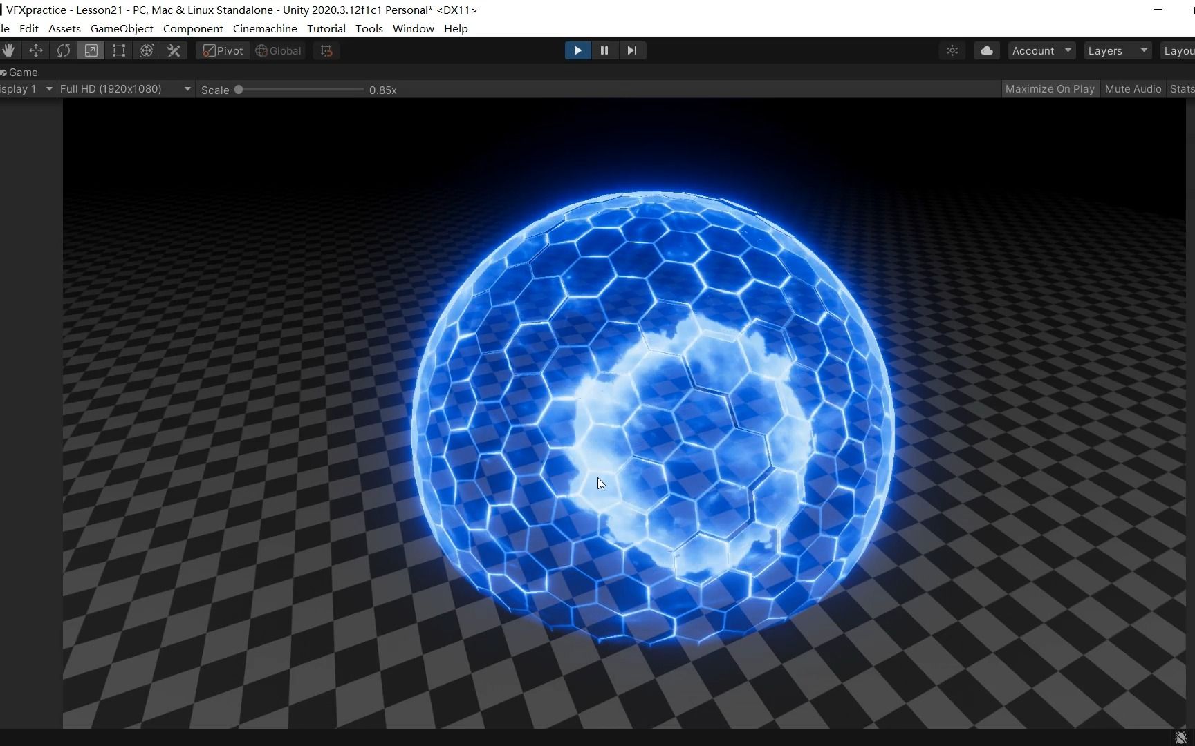 unity 科技感蜂窝护盾 练习