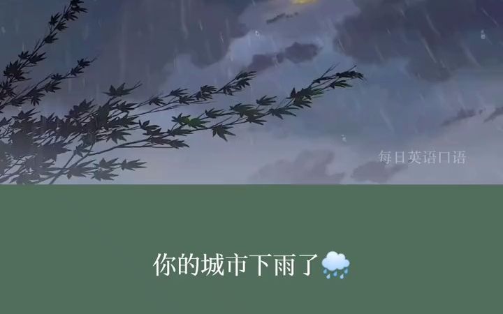 你的城市下雨了,你带伞了吗?学英语 英语口语 零基础学英语 初中英语 成人英语 英语美文朗读哔哩哔哩bilibili