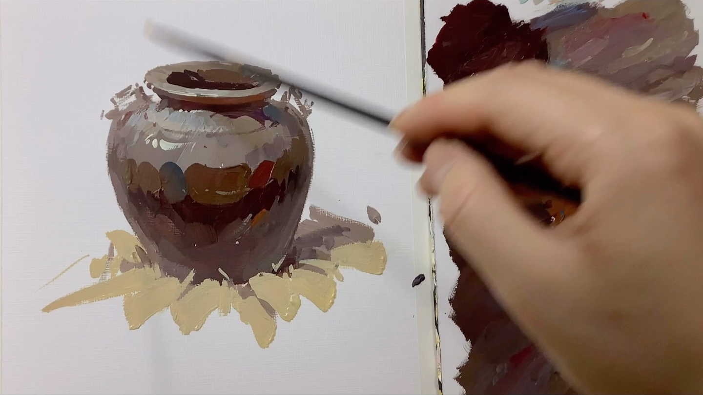 色彩静物:重色陶罐塑造