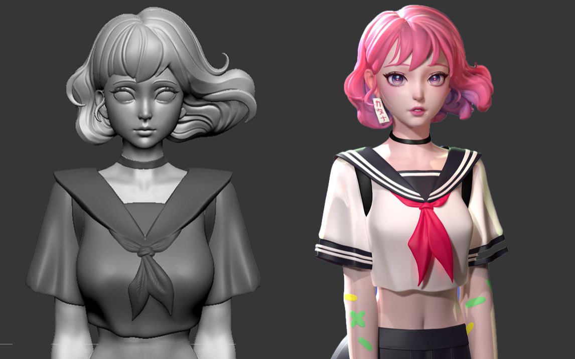 zbrush上色技巧 新手给模型上色简单方法教学 零基础上色渲染教程