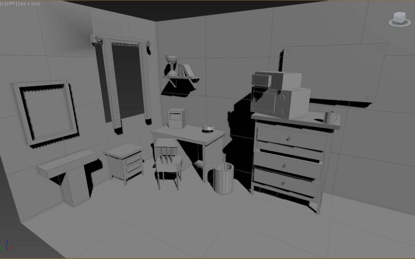 【3dmax】在闲鱼帮同学交了个房间场景3d建模作业
