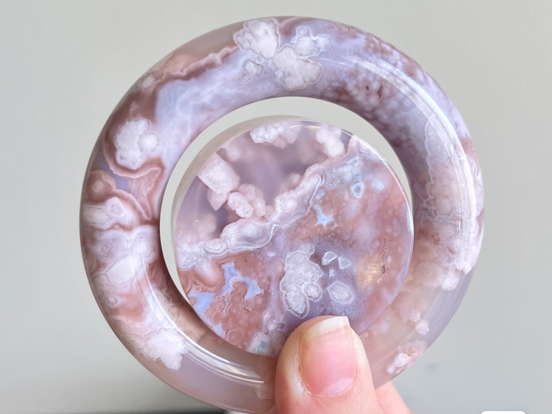 【580包邮】樱花玛瑙玛瑙奶油粉紫色手镯