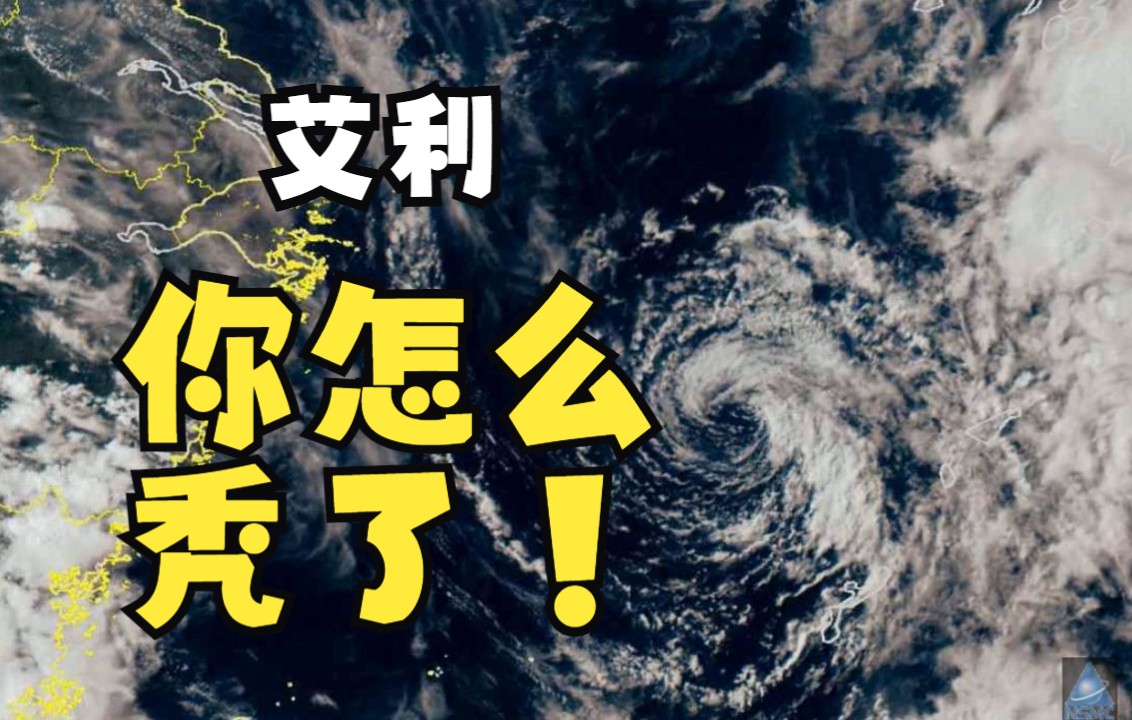 艾利,你怎么秃了?今年第4号台风艾利中心完全裸露,它将调头登陆日本并消散,我国的大范围高温即将加强哔哩哔哩bilibili