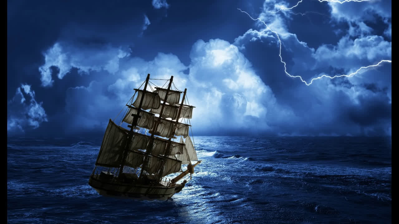 5小时作业用bgm船上的暴风雨雨声打雷声
