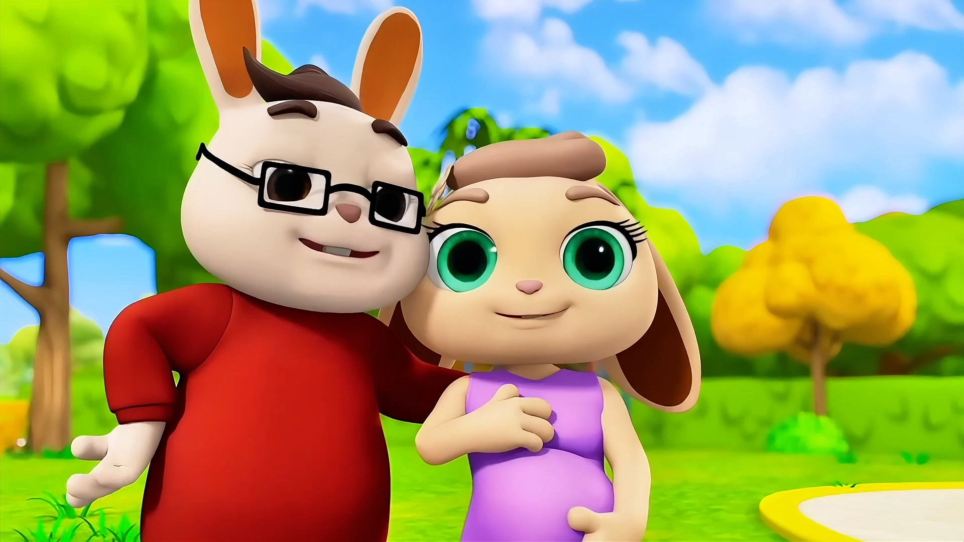 超级宝贝jojo:小兔子的妈妈怀孕了,兔子爸爸贴心照顾!