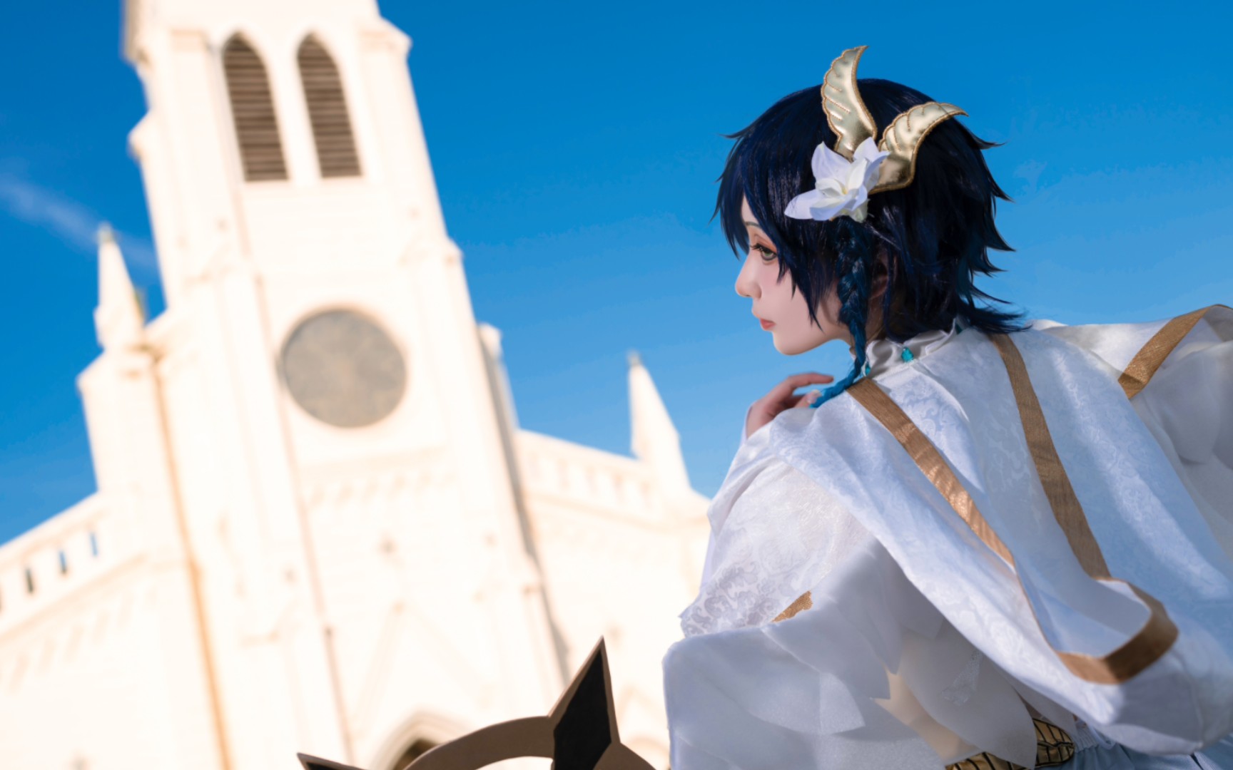 起猛了,在西风大教堂遇到巴巴托斯了|原神温迪神装cos【青墨】