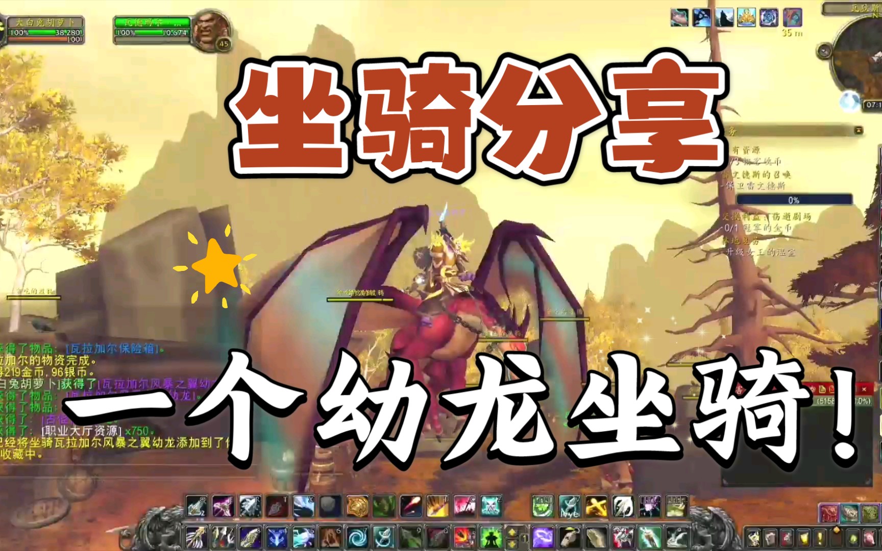 终于开出了瓦拉加尔风暴之翼幼龙坐骑!