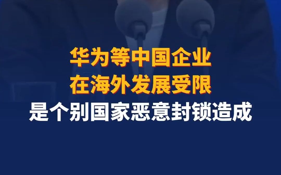 华为等中国企业在海外发展受限是个别国家恶意封锁造成哔哩哔哩bilibili