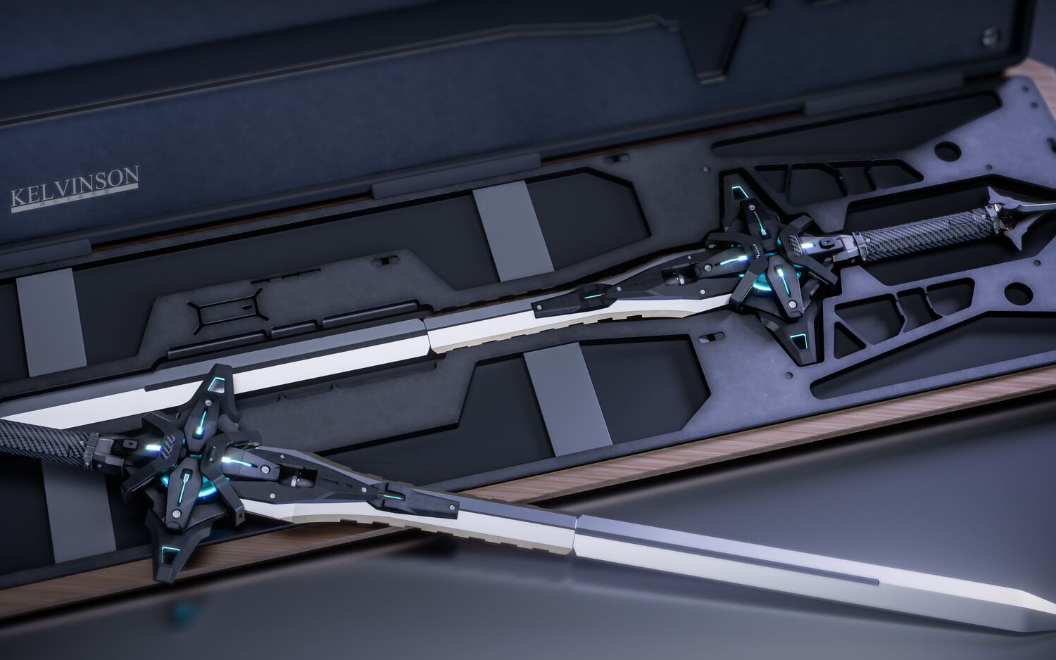 3d建模3dmax科技风长剑