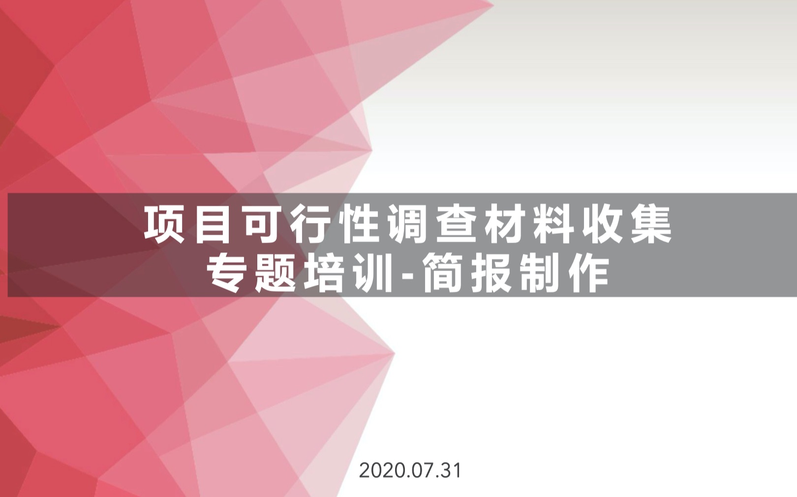 [图]项目可行性调查材料收集专题培训-简报制作