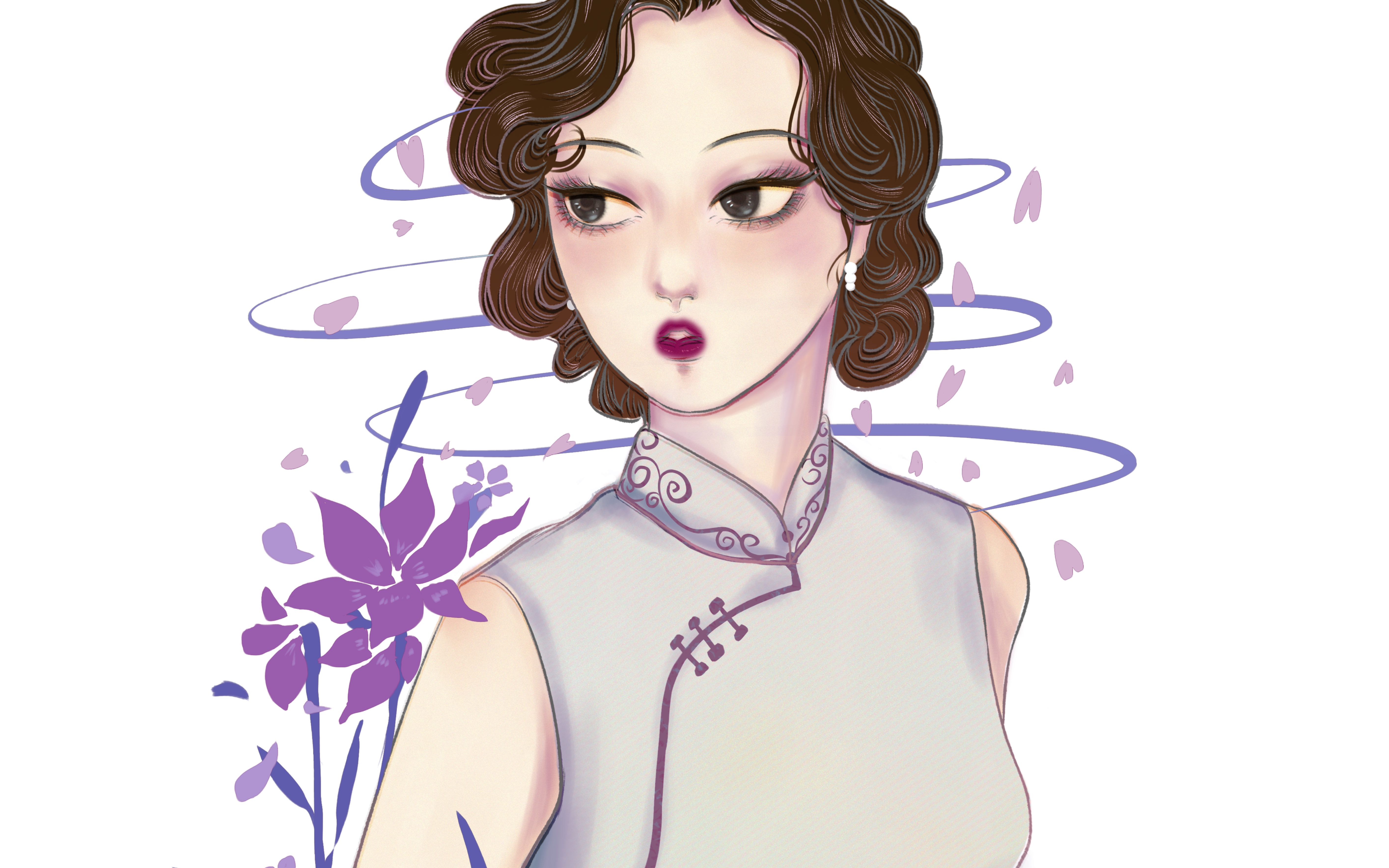 【artstudio pro】绘画上色旗袍小姐姐过程(好想出胶带 努力画这系列