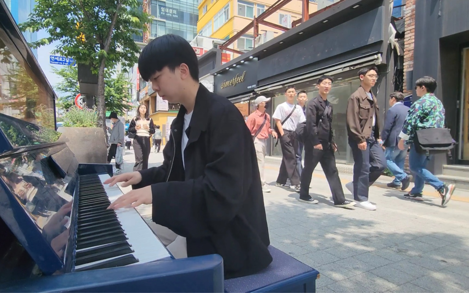 【街头钢琴】韩国街头le sserafim《unforgiven》钢琴弹奏