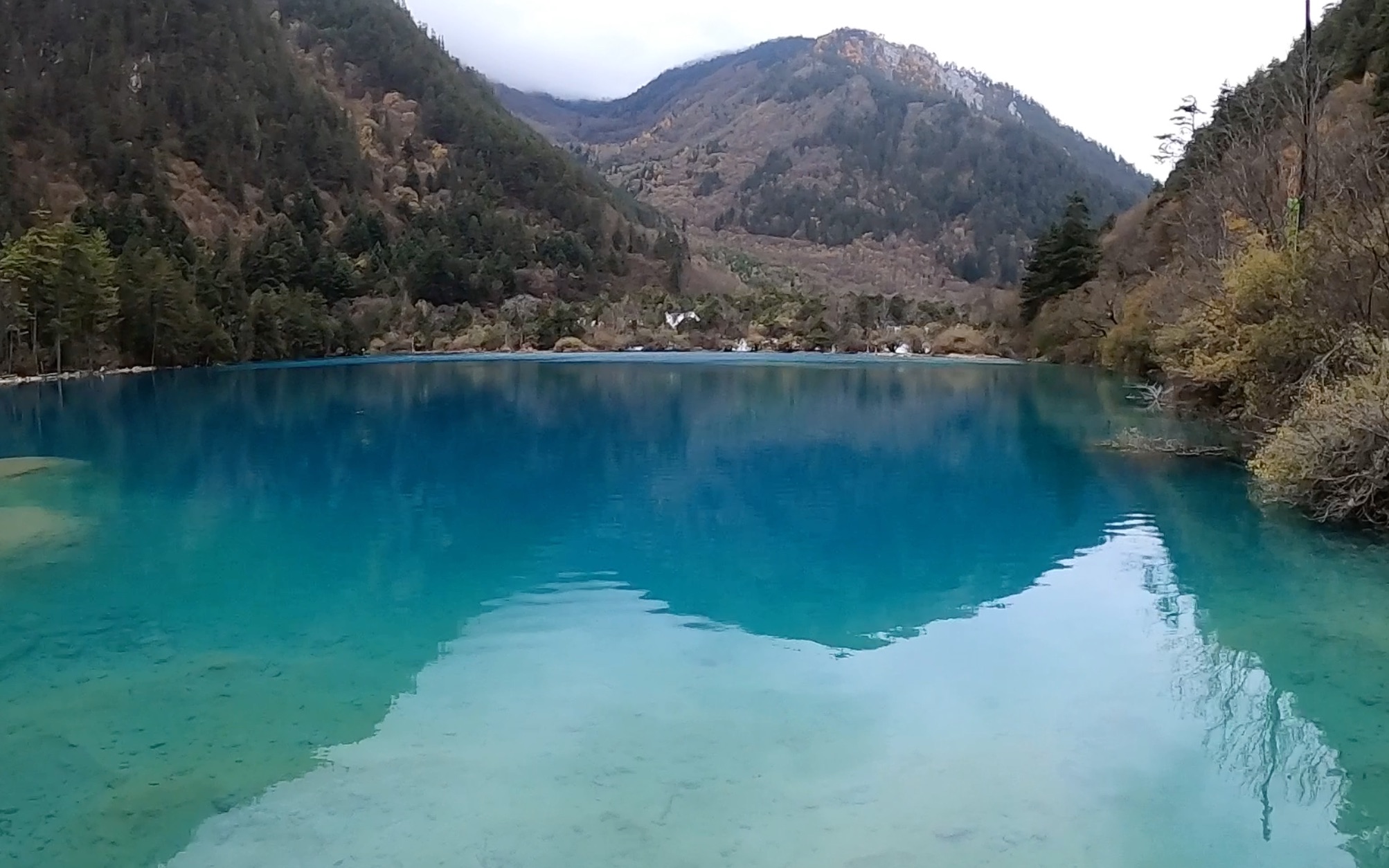 实拍九寨沟火花海,双龙海美景