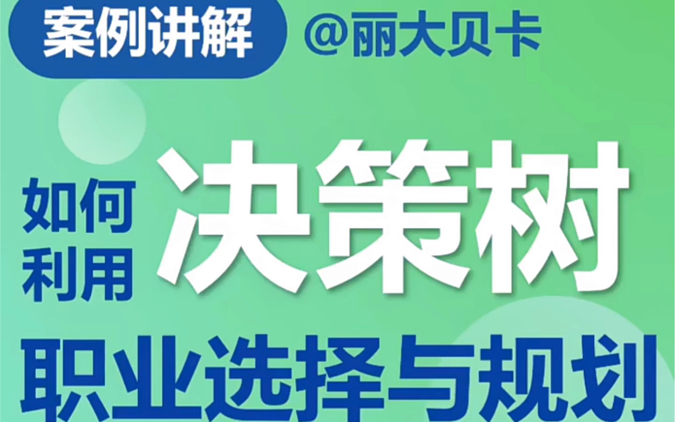 2分钟讲解|如何用决策数模型来做职业选择的案例分析哔哩哔哩bilibili