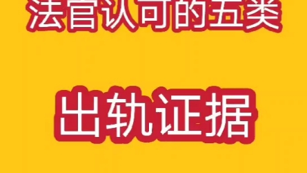 法官认可的五类出轨证据哔哩哔哩bilibili