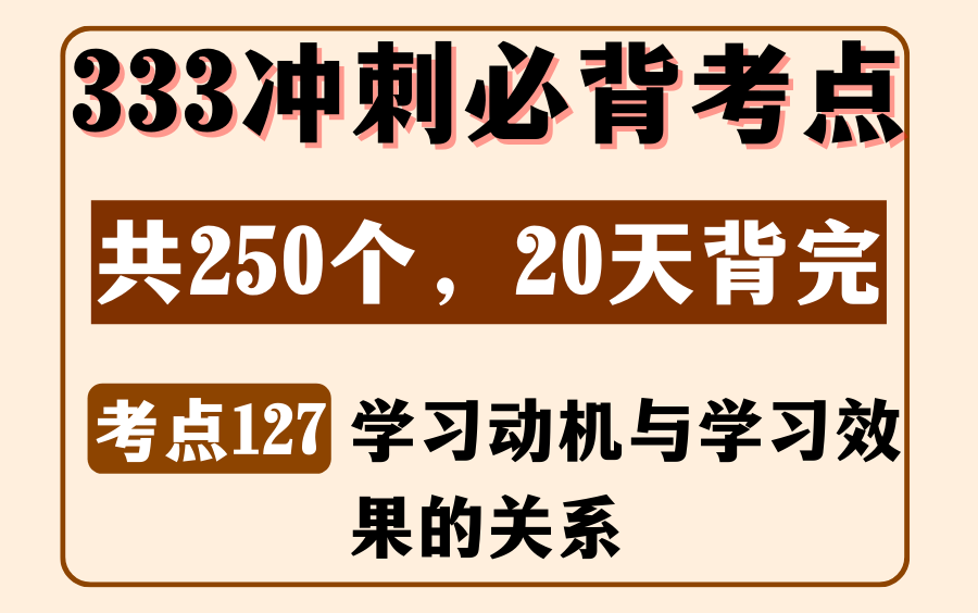 教育学教心必背考点127:学习动机与学习效果的关系丨333/311简答论述丨内容来源:《教育学浓缩必背250考点》哔哩哔哩bilibili