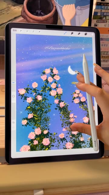 ipad绘画教程 夜空下的花朵