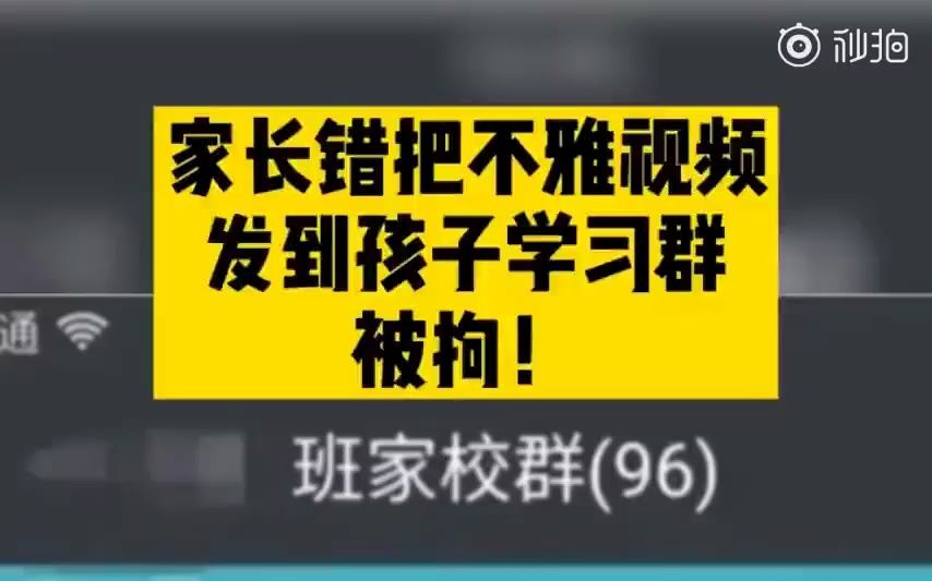 家长错把淫秽视频发班级群被拘,内容不堪入目:给朋友发送时操作失误, 警方:即使不牟利也违法哔哩哔哩bilibili