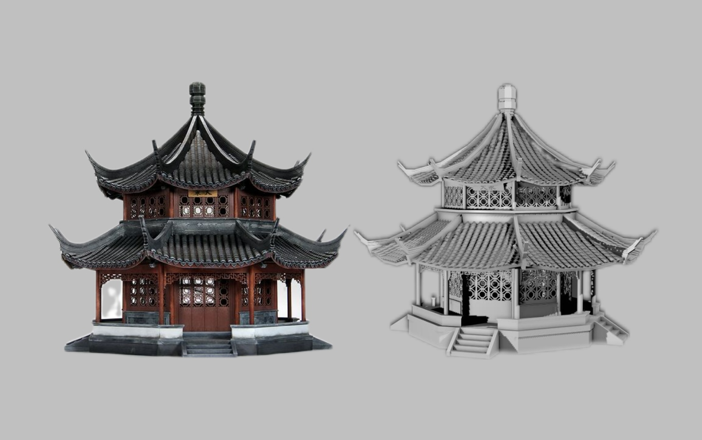 【3dmax场景搭建】古风凉亭!耗时两小时搭建完成!手把手教你搭建!