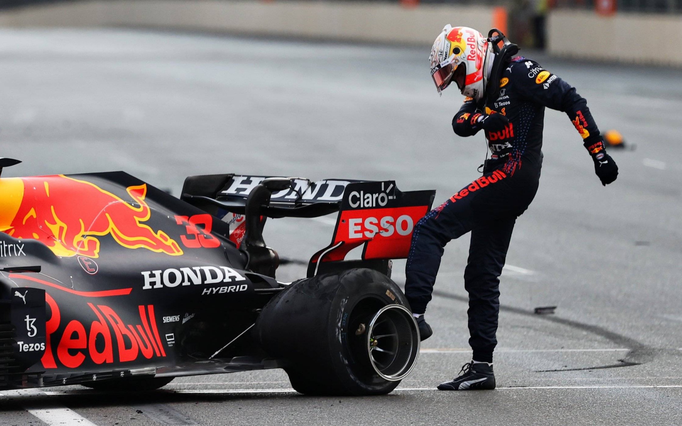 f1 2021卡塔尔站爆胎合集