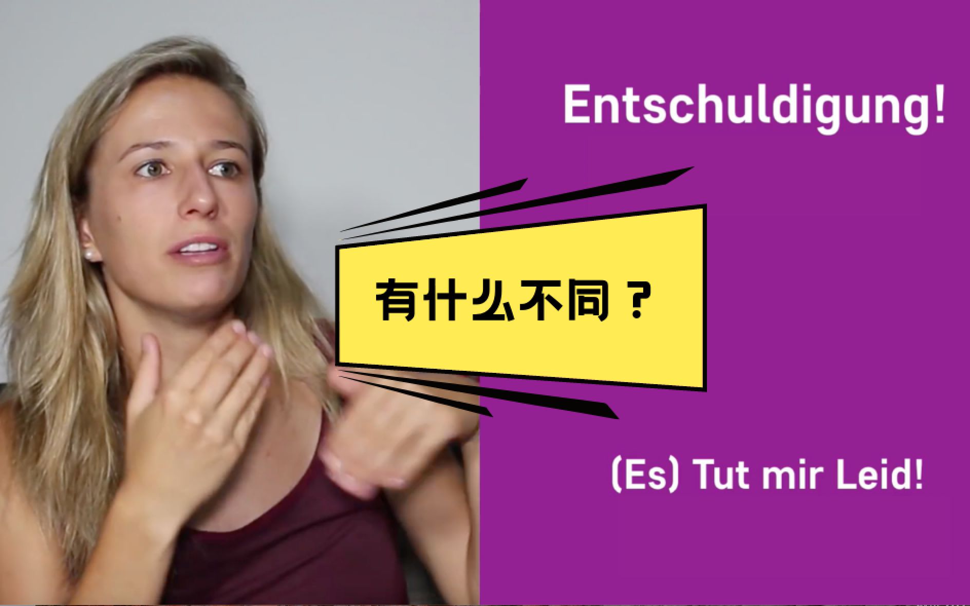 【德语词汇辨析】Entschuldigung 和 Tut mir leid 有什么不同?Learn German with Anja  Folge 103哔哩哔哩bilibili