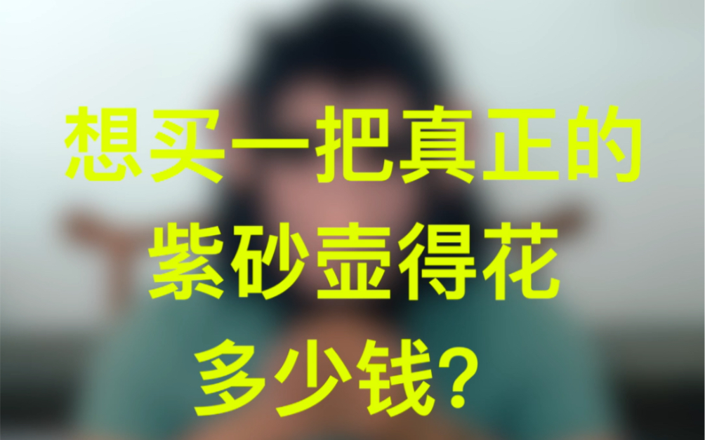 买一把真正原矿的紫砂壶得花多少钱?哔哩哔哩bilibili