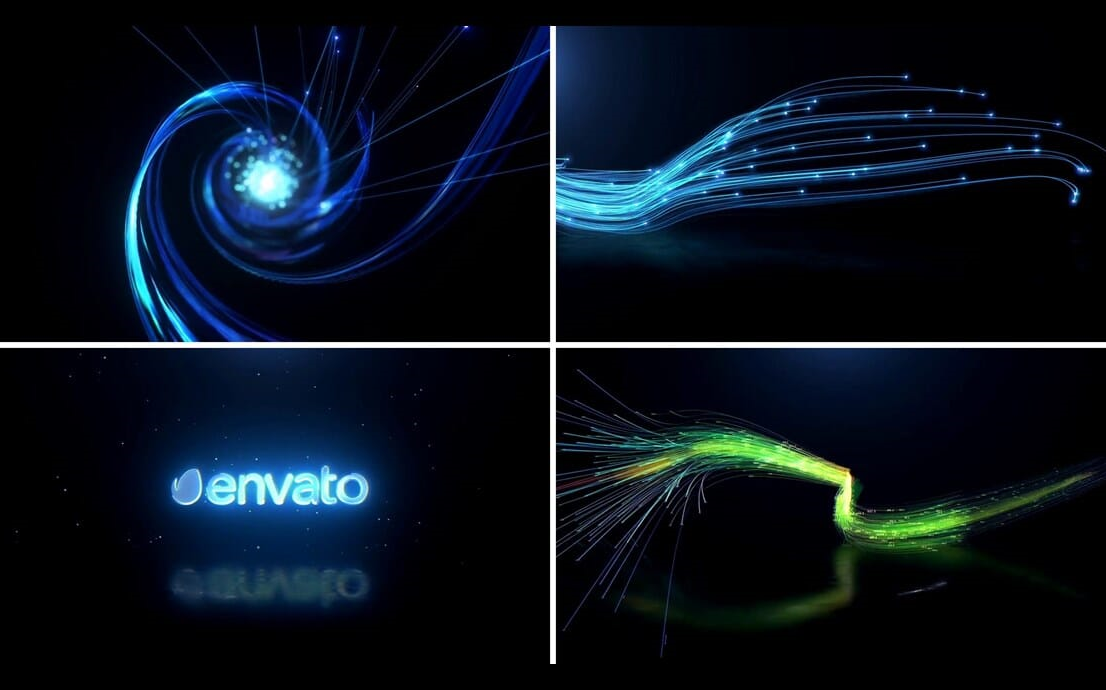 ae模板-光纤粒子特效的动态logo片头模板标识品牌商品店铺标志 ae工程