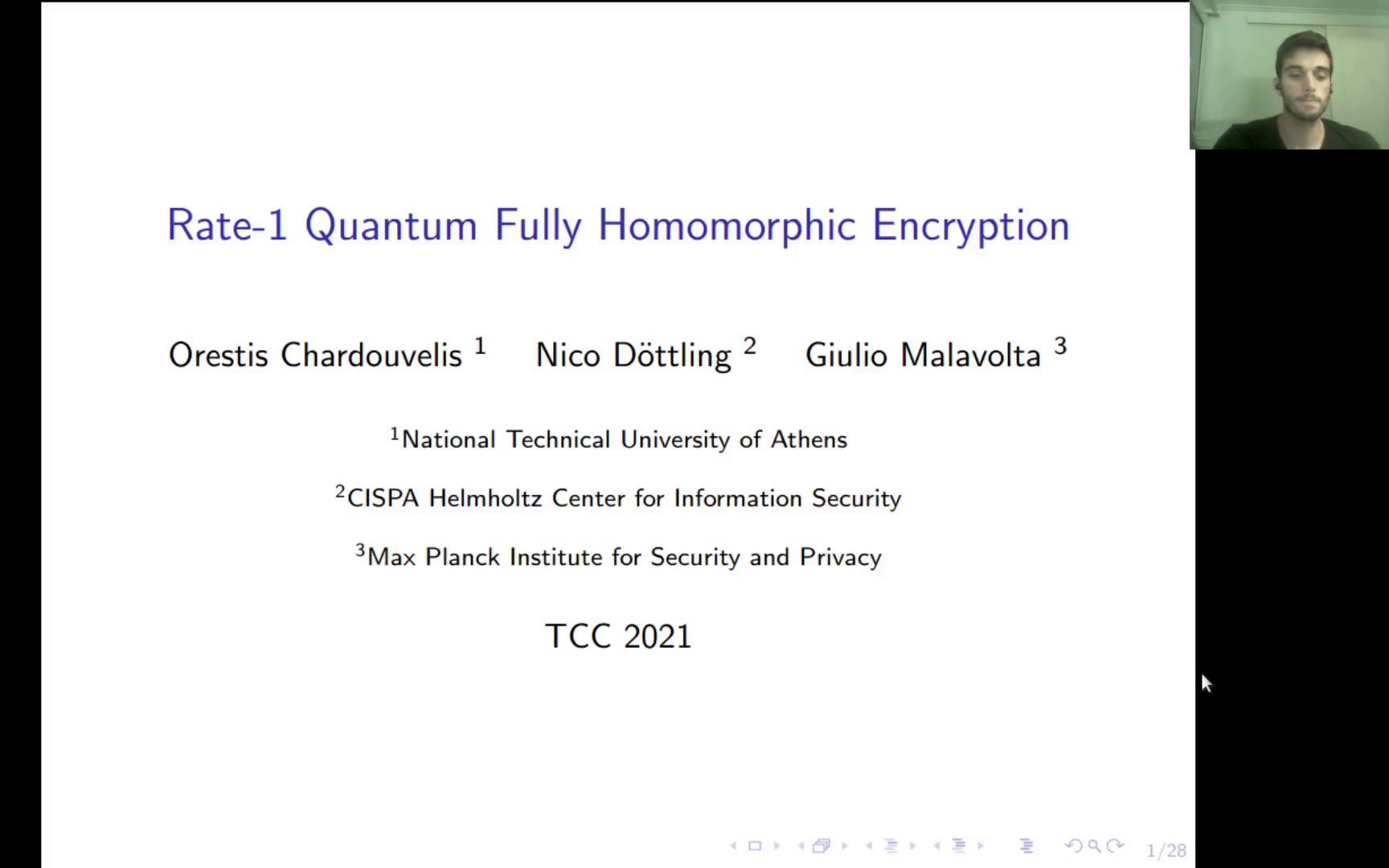 [TCC 2021]  Rate1 Quantum Fully Homomorphic Encryption哔哩哔哩bilibili