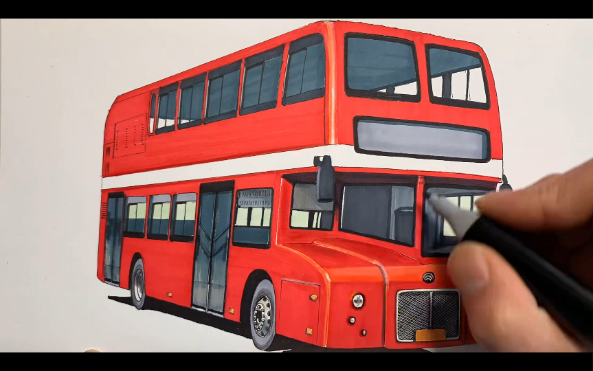 手绘宇通双层巴士,喜欢吗