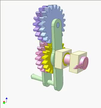 对齿轮机构( 用于小角度旋转的曲柄)