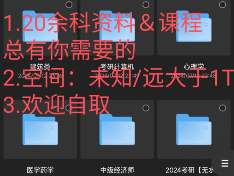 [图]2025年各科考研资料课程/文档网盘免费分享