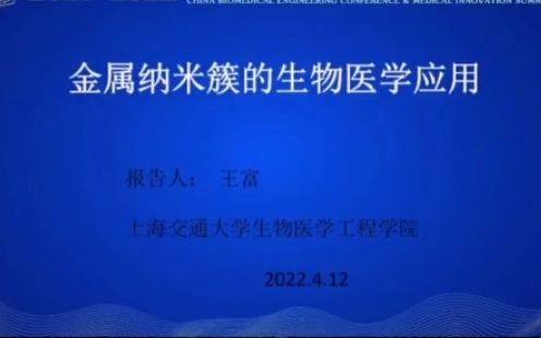 上海交通大学 王富 金属纳米簇的生物医学应用哔哩哔哩bilibili