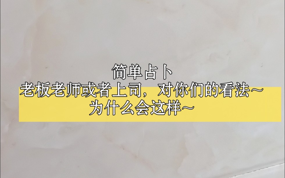 简单占卜 你们的老板或者说老师,上司对你们的看法是怎样的?为什么会有这种看法呢?哔哩哔哩bilibili